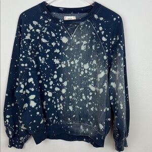 Urban Outfitters | BDG | Bleach Dyed Denim Blue Splatter Sweatshirt | Small